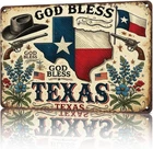 Vintage Tin Metal Signs Home Décor Vintage Texas God Bless Texas-Funny Poster Wa