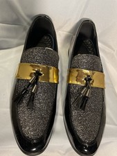 Men  s Formal Patent Leather Tassel Glittered Nightclub Dress Shoes Size 39 Black