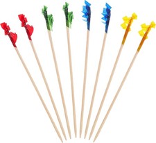 4 Inch Wood Frill Picks Toothpicks,1200 Pcs C...