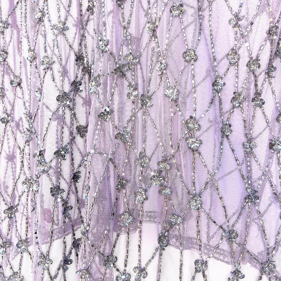 De colección Y2K Malla Transparente Brillo Salir Top Púrpura Lentejuelas Hadas Festival Pequeño Foto 3 de 4