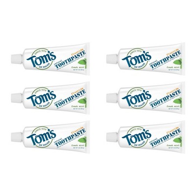 Travel Size Anticavity Fresh Mint Toothpaste, 3 oz. 6-Pack (Packaging May Vary)