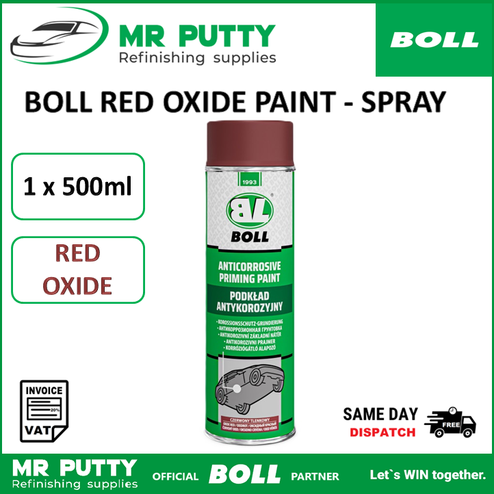 Red Oxide SPRAY PAINT Anti corrosion  primer aerosol 500ml BOLL