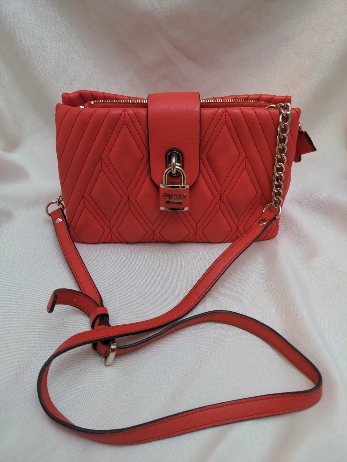 GUESS Mini Crossbody Bag Purse Blush Pink/Coral Gold … Gem