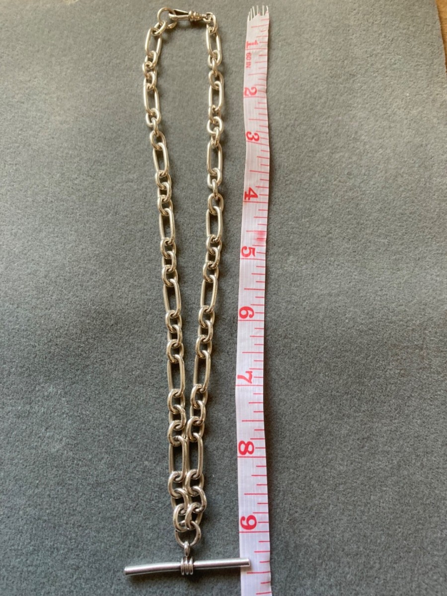 Sterling Silver Albert T Bar Trombone Chain UK