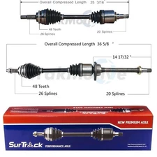For Pontiac Vibe GT Toyota Matrix 03-06 FWD 2 Front CV Axle Shafts SurTrack Set