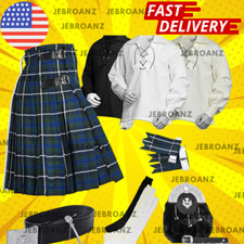 BLUE DOGULAS Tartan Kilt Set-08 Pieces Kilt Accessories for Men -Scottish Outfit