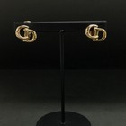 Logo Gold Tone Earrings/6Bd2914 Unused Christian Dior Cd