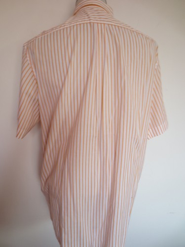 Camisa JACQUES BRITT mastershirts manga corta 44 17 1/2 XL naranja claro blanco/C - Imagen 4 de 5