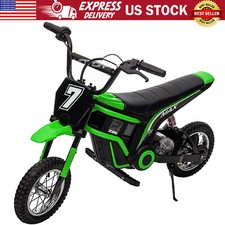 24V Ride On Motorcycle for Kids Battery Powered Electric Dirt Bike Toy LED Light