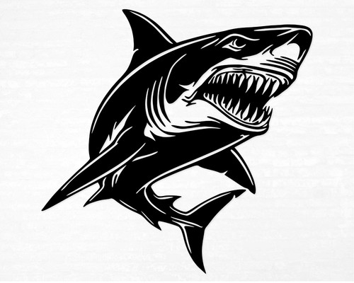 Great White Shark Decal - Unique Ocean Theme Vinyl Sticker - Picture 3 of 41