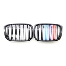 For BMW X3 G01 X4 G02 2018-21 Gloss M-COLOR Front Bumper kidney Grill Dual Slats