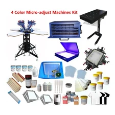4Color Screen Printing Kit Micro-registration Press Printer Flash Dryer Exposure