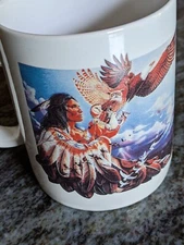 Leanin' Tree Mug Native American Man Eagle   Spirit Of The Eagle Grant 