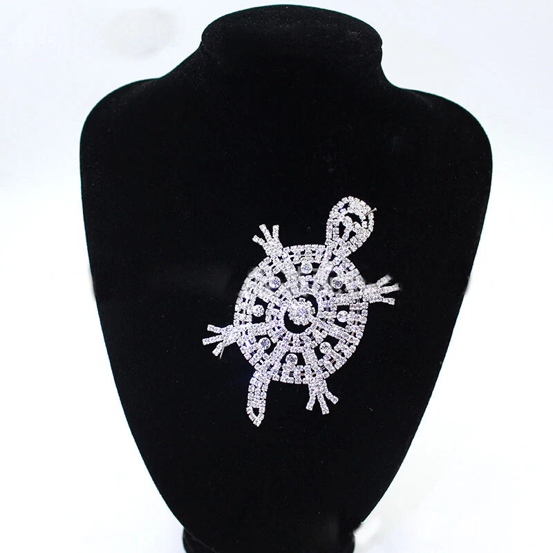 Apliques de estrás de diseño animal de cristal plata transparente coser parche para novia Foto 2 de 4