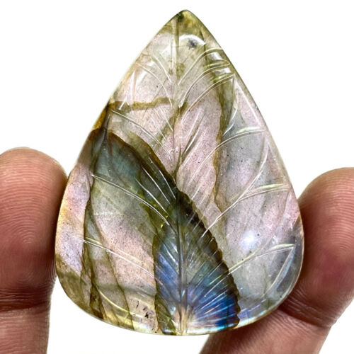 Ciondolo Labradorite Naturale Intagliato Naturale 48x37 mm Labradorite Taglia Gemma - Foto 6 di 21