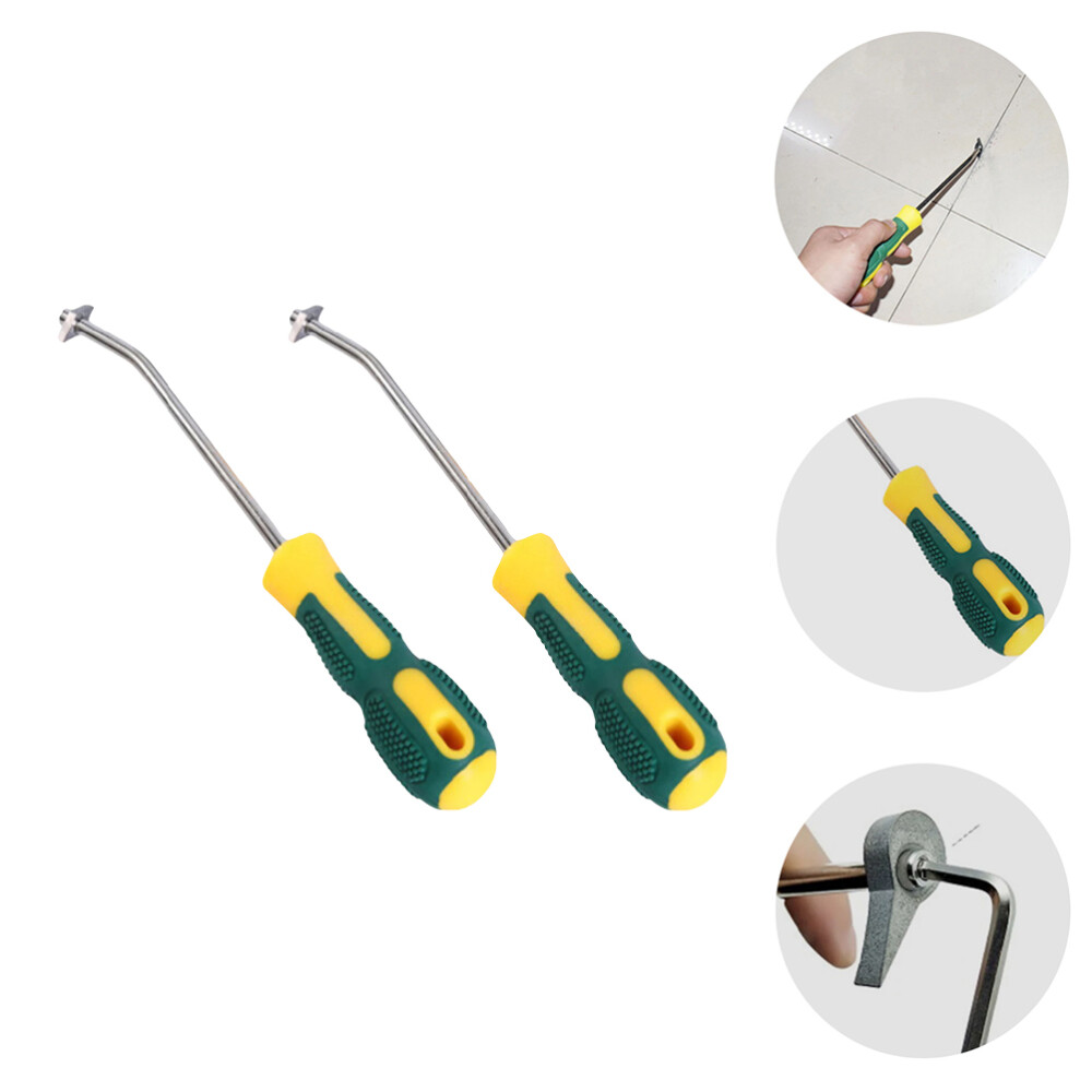 2-piece tile slotter groove cleaning brush for grout maintenance