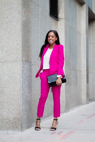 A331 ZARA WOMAN PINK FUCHSIA BLAZER JACKET COAT PUFFED SHOULDERS - XS - Bild 7 von 23