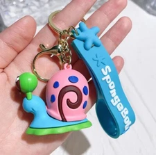 Gary the Snail Themed Rubber Keychain/Bag Charm/Backpack Clip