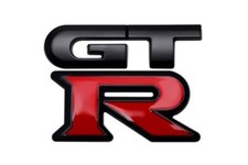 GTR 3D Badge Emblem Matte Black & Gloss Red 63mm x 54mm for R32 R33 R34 R35 NEW