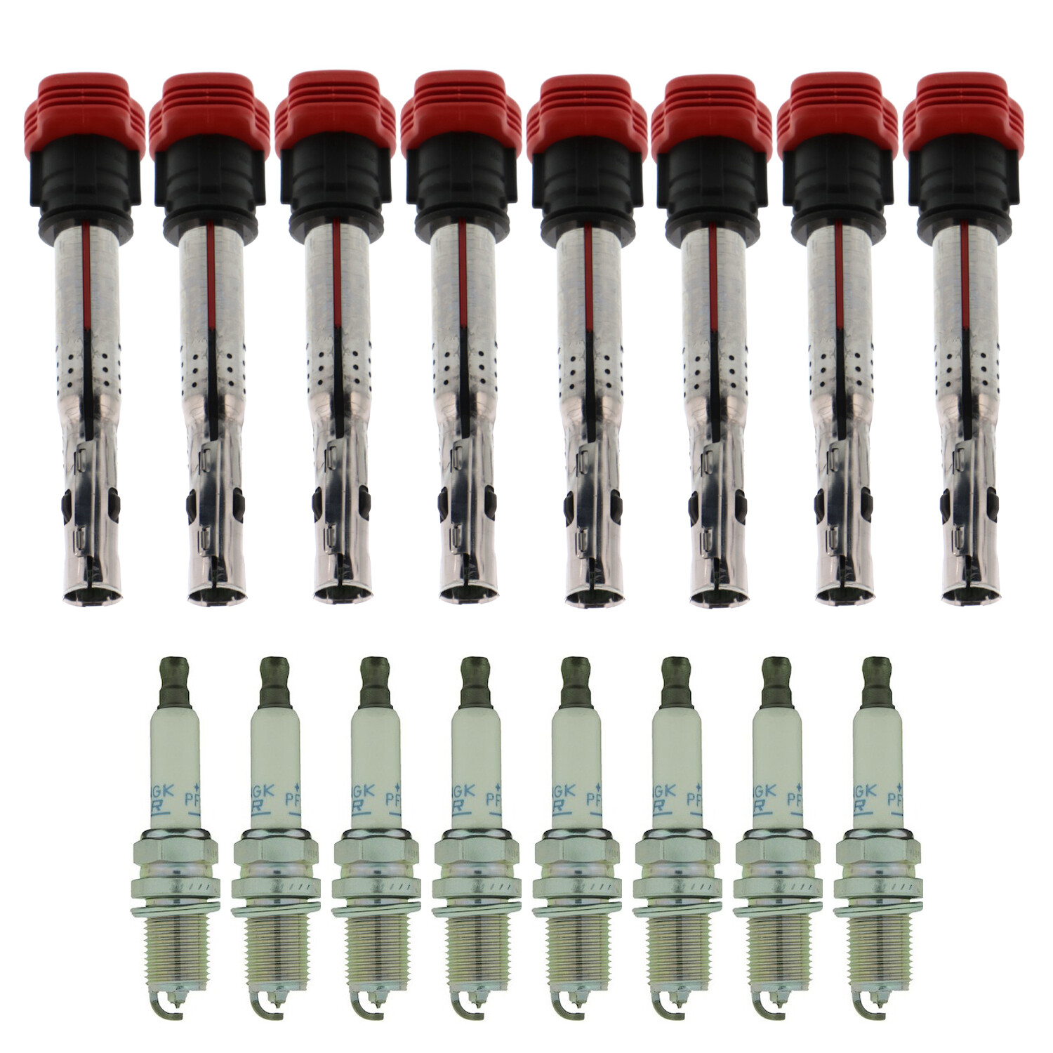 Bosch 8 Ignition Coil NGK 8 Laser Platinum Spark Plug Kit For Audi R8 RS4 S5 V8