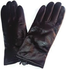 Women's Small Black Thinsulate Leather Gloves,6.5