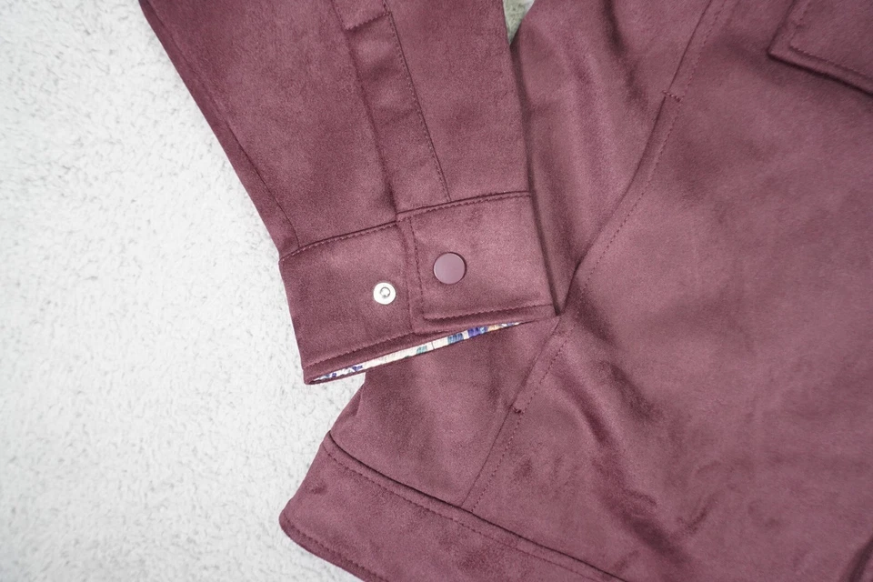 Robert Graham Trucker Jacket Men’s Size XXL 2XL Mahogany Vegan Suede - Image 2 of 4