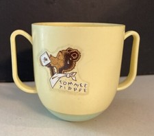 Vintage Tommee Tippee Plastic 2 Handle Weighted Child Toddlers Mug Cup NO Lid