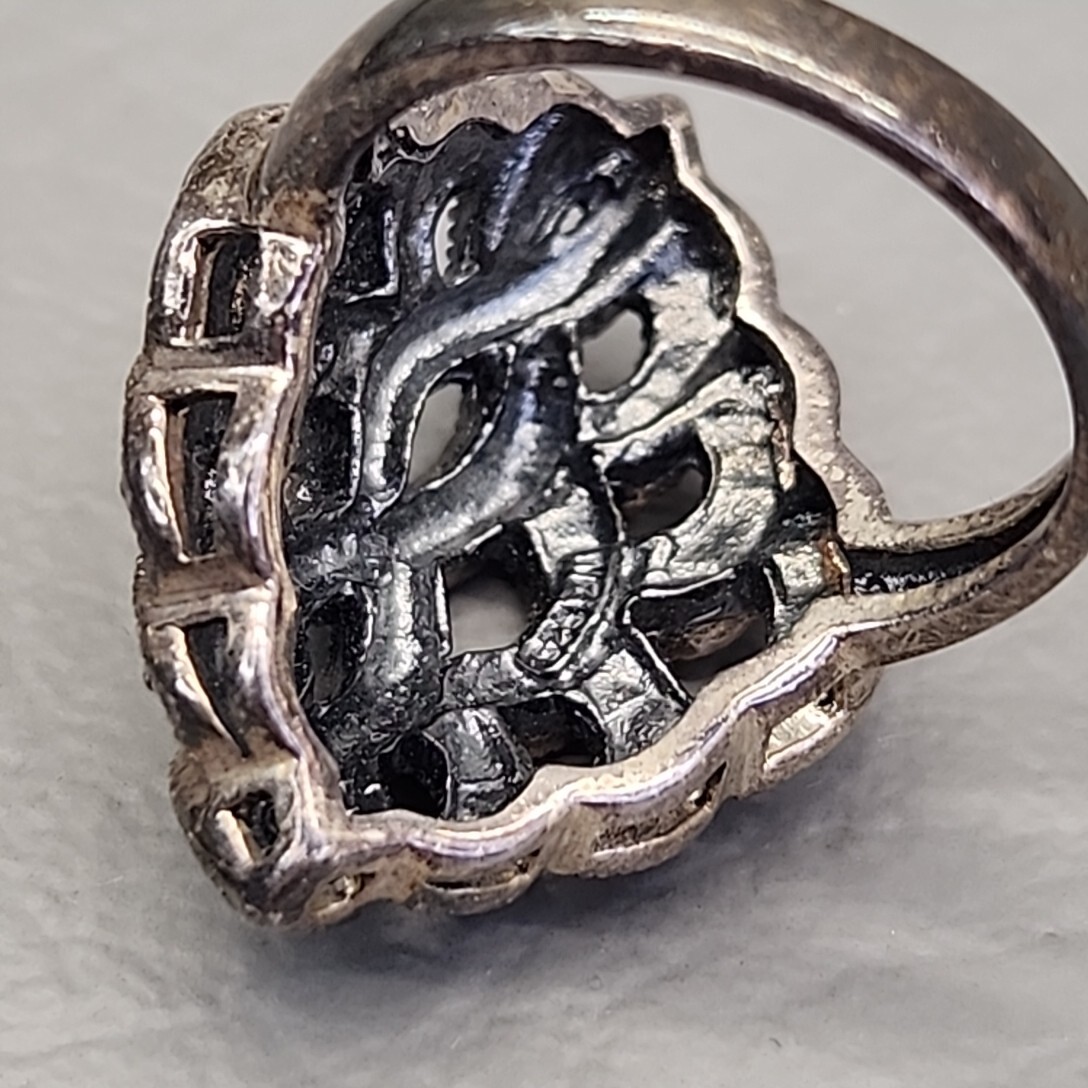 Marcasite Ring Statement Sterling Silver 925 Poin… - image 8