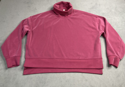 Lululemon Sweatshirt Womens 10 Pink Softstreme Turtleneck Pullover Yoga LW3GDVS