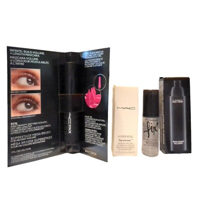 MAC Beauty Break 4 Piece Set FIX Prep Prime MEGA Mascara Deluxe Samples ULTA