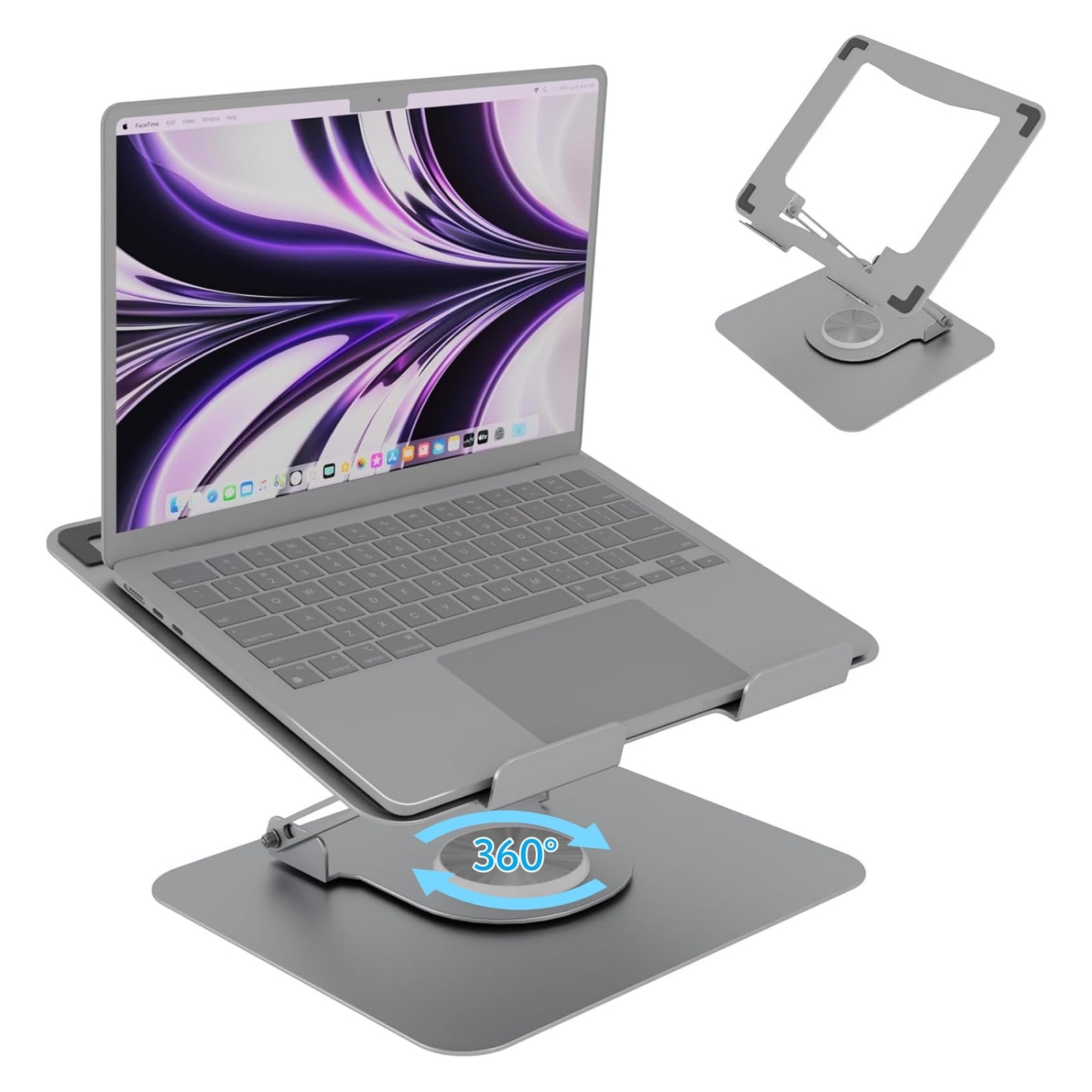 Adjustable Laptop Stand for Desk,Portable Laptop Holder with 360° Rotating Ba...