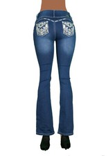 Women's Colombian style, Butt Lift, Stretch Push Up Boot Leg Jeans DJ-5186