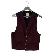 Wah Maker Frontier Clothing Wool Waistcoat Vest Size S Burgundy Western USA