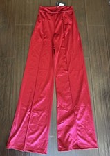 New Women’s Fashion Nova Red Satin Pants High Rise Make A Wish Stretch Sz Medium