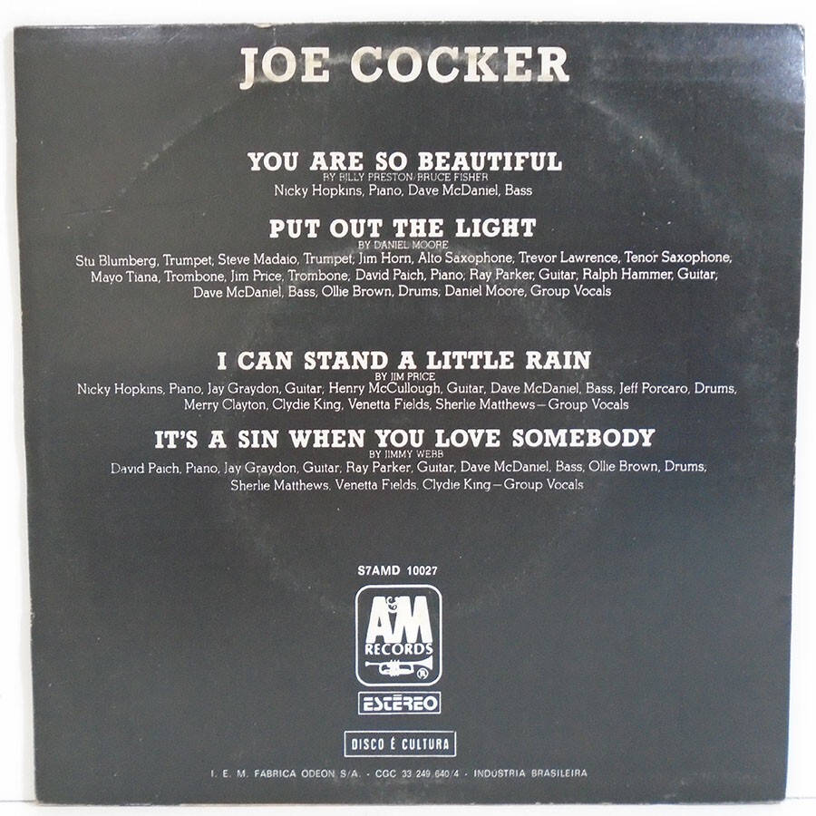 JOE COCKER YOU ARE SO BEAUTIFUL BRAZIL 1974 4 TRACK EP 7