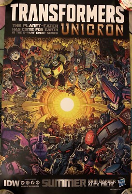 SDCC 2018 IDW Hasbro Exclusive Poster - Transformers Unicorn 17.5 x11 