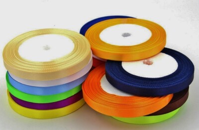 5er /10er Pack Satinband 10 mm ca. 22 m Rolle / 25 Yards, Geschenkband, Dekoband