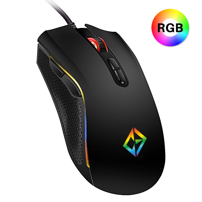 Gaming Mouse USB Wired COMBRITE Rainbow RGB LED Programmable 7 Button Mice Gamer