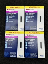 4 CVS Health Advanced Glucose Meter Test Strips 200 CT Test Strips 800 8/31/2025
