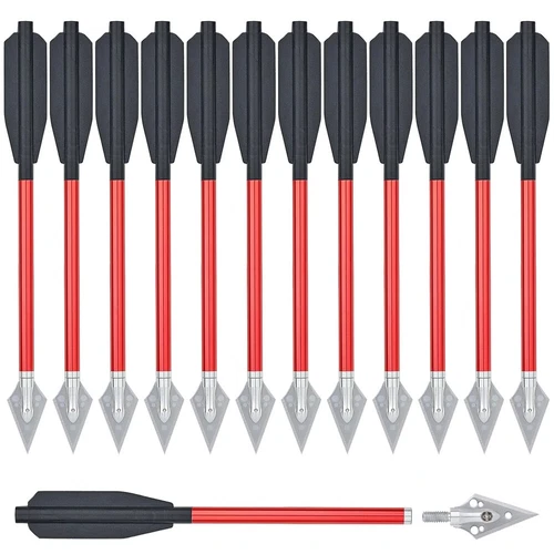 6/12 piezas 6.5" pernos de caza puntas de acero flechas de aluminio tiro con arco mini pistola Xbow - Imagen 2 de 6