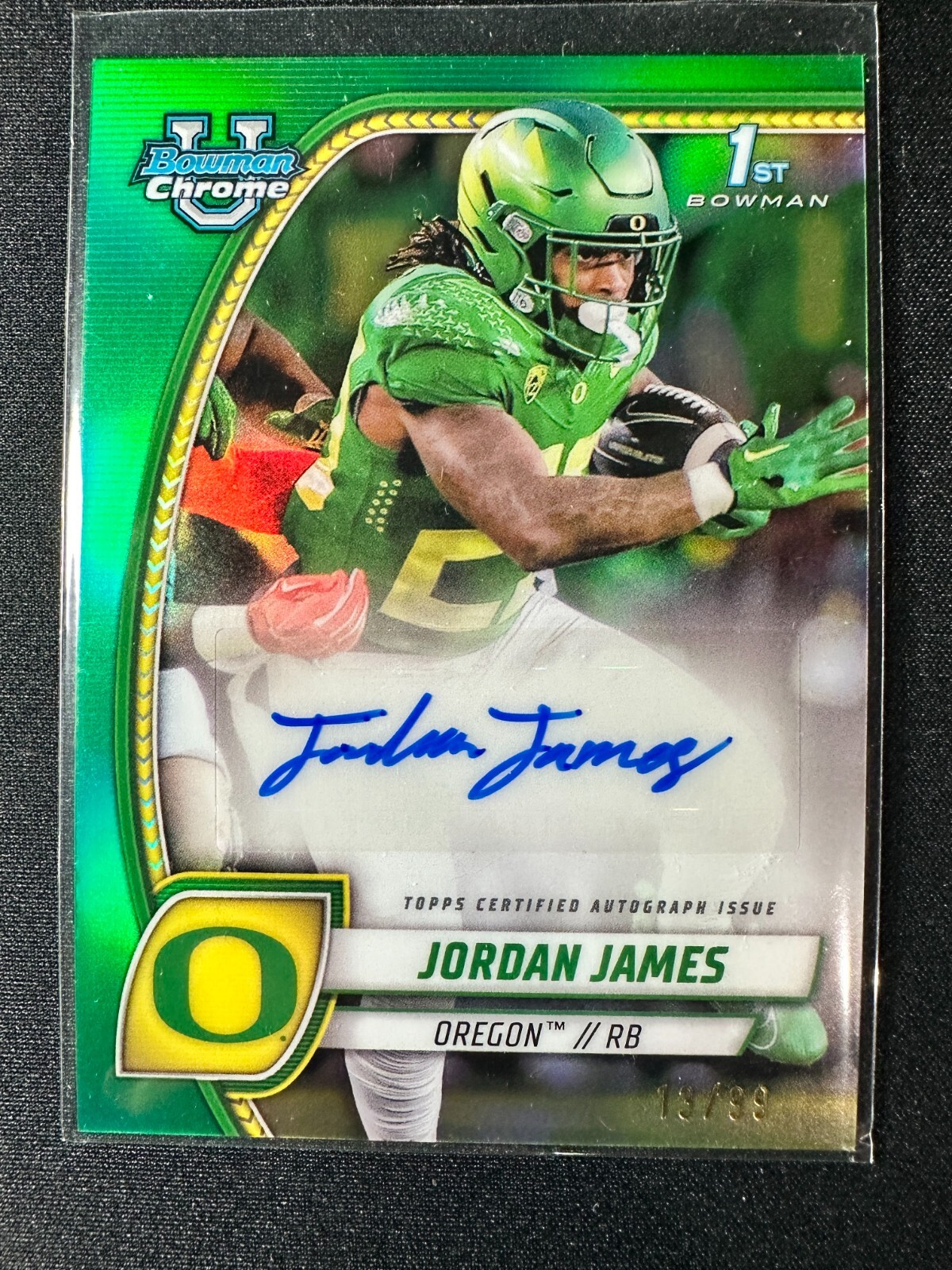 2024 Bowman University Chrome Jordan James #PA-JJA Green AUTO /99 1st Bowman