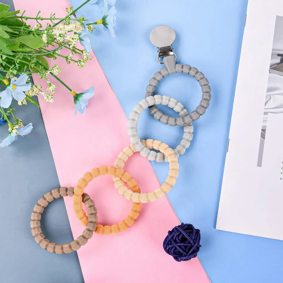 Baby Teether & Clip Set 5 Pack – Soft Silicone Teething Toys for Infants - Image 4 of 4