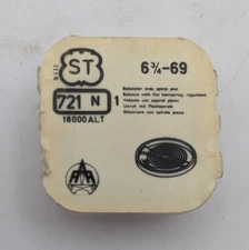 Standard Balance Wheel & Hairspring ST 721 N  6 3/4-69 - SEALED NOS