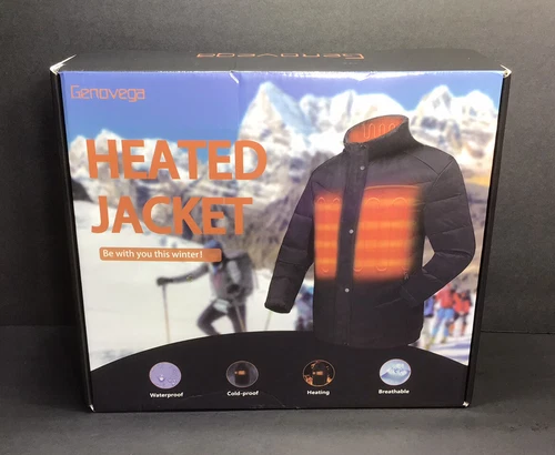 Lightweight Unisex Heated Jacket by Genovega, Size 2XL, Free Power Bank, New - product listing photo