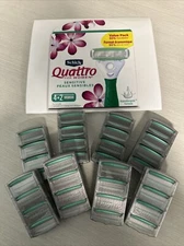 8 New Packs of Schick Quattro Sensitive Razor Blade Refills Women Sensitive Skin