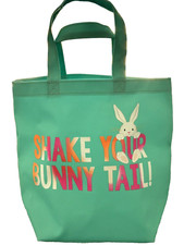 Bath  Body Works EASTER Teal Tote Bag Fluffy Tail SHAKE YOUR BUNNY TAIL 2023