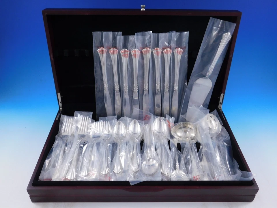 Juego de cubiertos de plata de ley del siglo XVIII de Reed & Barton 47 piezas nuevo Foto 2 de 4