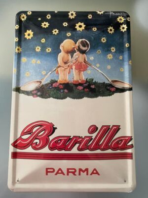 Barilla Parma Blechschild Reklame Werbeschild  geprägt  ca. 20 x 30 cm 