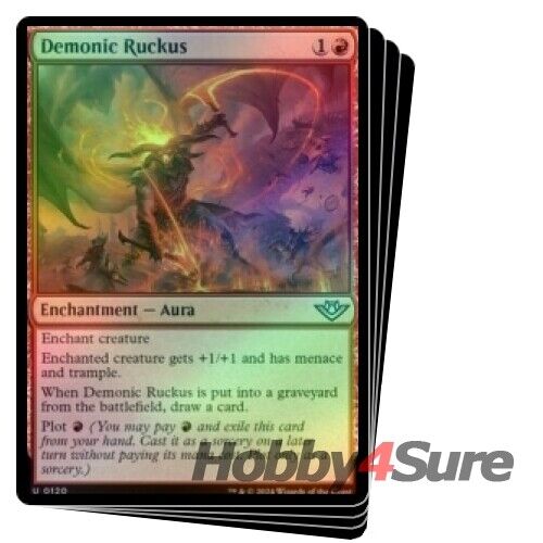 Foil Demonic Ruckus X4 M/NM Magic: The Gathering MTG Outlaws Of Thunder Junction - Picture 1 of 1