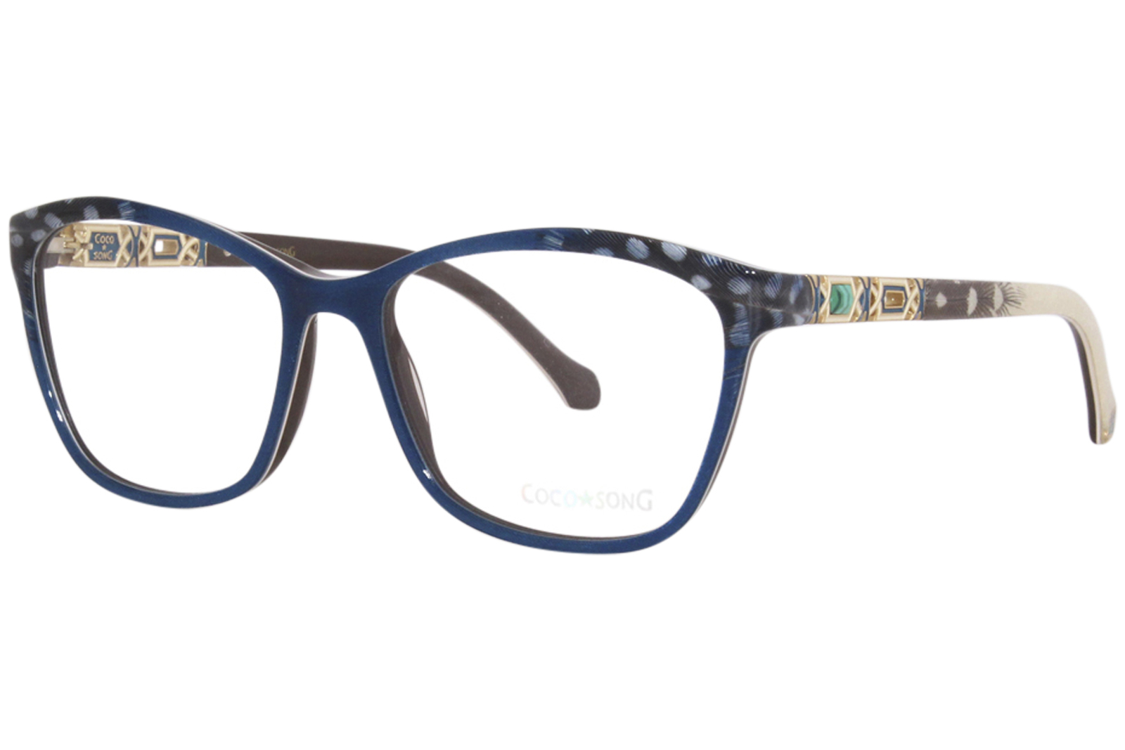 Coco Song Sacred Spirit CV270-4 Eyeglasses Frame Womens Blue Full Rim 54mm